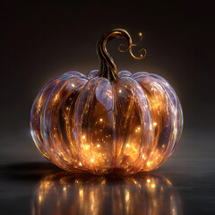 Glowing jack-o'-lantern pumpkin for Halloween on transparent background