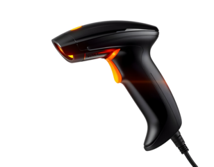 Modern Wireless Barcode Scanner with Orange Accents