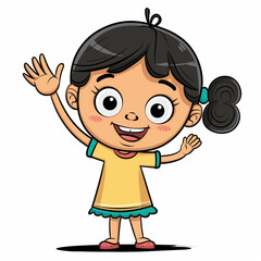 little girl with headphones