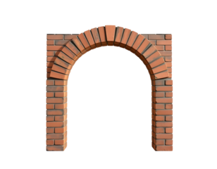 Brick Archway Architectural Detail with Red Bricks