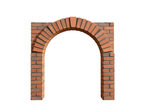 Brick Archway Architectural Detail with Red Bricks