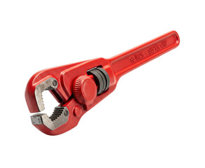 Red pipe wrench isolated on transparent background
