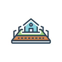 Color illustration icon for land development