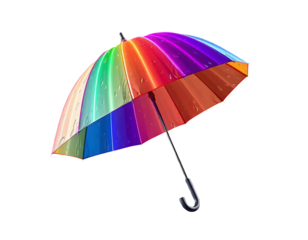 Vibrant Rainbow Umbrella with Raindrops