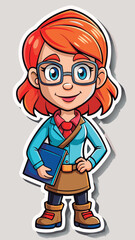 Fototapeta premium Vector illustration of a Smiling student with books.