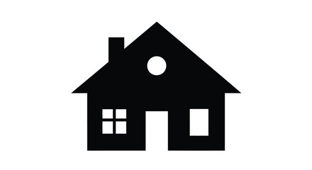 Obraz premium Simple House Icon Silhouette
