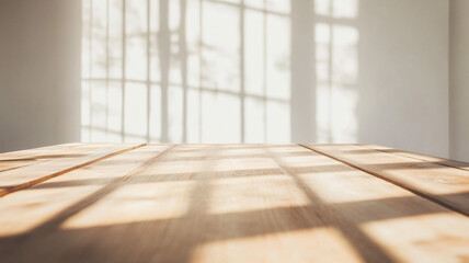 落ち着きある木目テクスチャと光の陰影