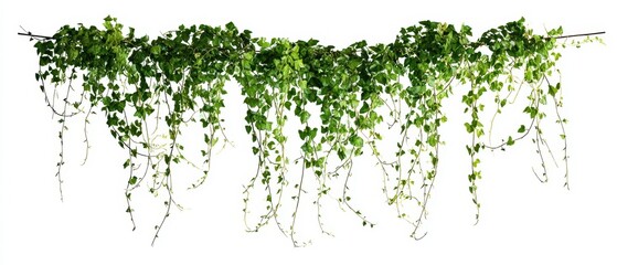 The cascading ivy vines creating a vibrant natural decoration.