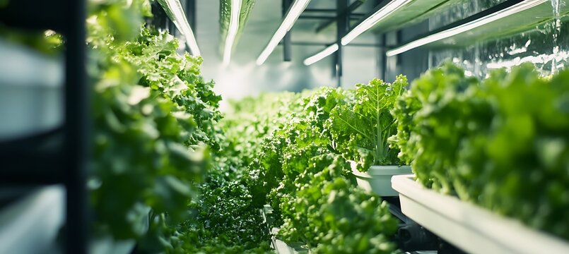 Hydroponic kale growing in vertical NFT channels 