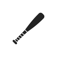 Simple Black and White Baseball Bat Icon vector illustration