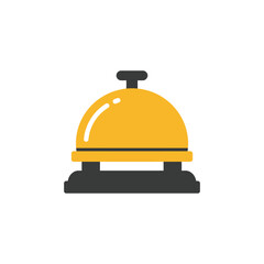 Gold Service Bell Icon vector illustration Reception Hotel Restaurant 