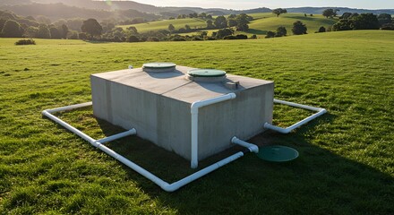 Septic Tank System in Rural Landscape