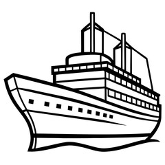 Obraz premium Close-Up Transparent Ship SVG Clipart Nautical Vessel Illustration