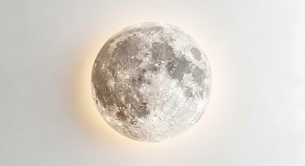 Obraz premium Realistic Spherical Moon Lamp With Intricate Surface Details Creates a Mystical Ambiance