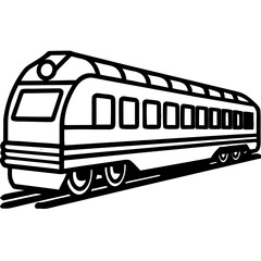 Close-Up Passenger Train Illustration on Transparent White Background – SVG Vector Graphic