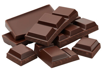 A close-up view of assorted chocolate bars stacked on each other with a smooth texture