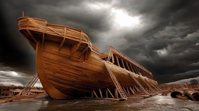 The Great Flood's imminent arrival and its impact on the Ark.