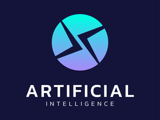 Artificial intelligence with overlapping letter X in Circle Network technology Analysis logo vector design concept. AI technology logotype symbol for advance technology, tech company, identity, ui.