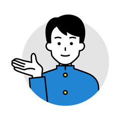 男子学生のアイコン（案内）