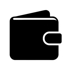 wallet with credit card.
Wallet Icon Silhouette – Black Vector Wallet Symbol Isolated on White Background.
