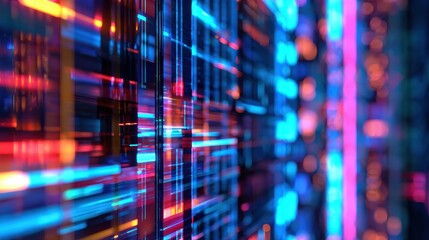 Vibrant abstract digital background with colorful light streaks creating a futuristic atmosphere