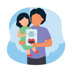 Wishing dad Vector illustration which can easily modify or edit