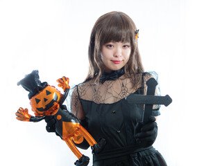 【ハロウィン】魔女コスの女性