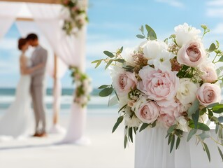Romantic Beach Wedding Ceremony with Vintage Vibe