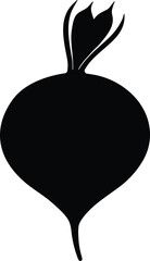 beet vegetable vector, root crop silhouette, beetroot outline, garden beet shape, organic beet shadow,