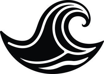 Obraz premium ocean wave icon, sea wave silhouette, beach wave vector, surfing wave shape, water wave outline,
