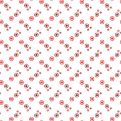 Abstract Red and White Geometric Pattern with Circular Shapes on Light Background