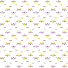 Vibrant Purple Dragonfly Pattern on a White Background
