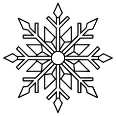 Minimalist Snowflake Line Art Vector Elegant Winter Geometric Design