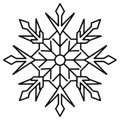 Minimalist Snowflake Line Art Vector Elegant Winter Geometric Design