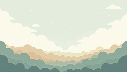Abstract Pastel Cloudscape with Soft Sky and Subtle Stars for Creative Backgrounds