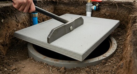 Opening a Septic Tank with Lid Removal Tool