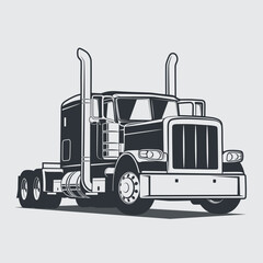 Monochrome Truck Vector Illustration