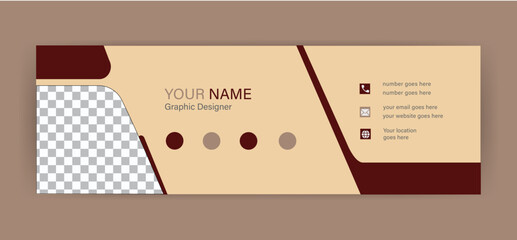 Elegant Rounded Email Signature Template with Burgundy & Beige