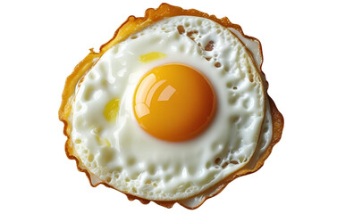 fried egg on white background