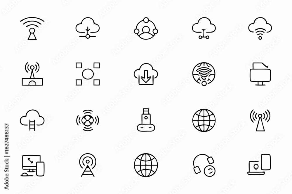 Wall mural a focused bundle visualizing internet infrastructure and global digital communication