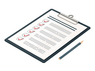 Checklist on Clipboard with Pencil Task Management and Organization