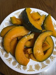 Steamed Pumpkin on a Plate