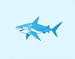 Fototapeta premium Abstract, stylized blue shark