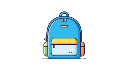 Colorful School Backpack Vector Illustration
