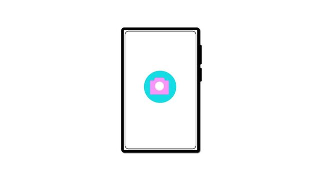 Smartphone red heart animation. Love and dating app interface. Red heart animation. Social media like button on mobile UI.