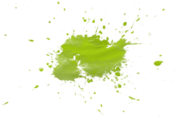Green splash watercolor brush isolated on transparent background