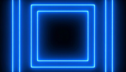 Glowing blue neon squares on a dark background