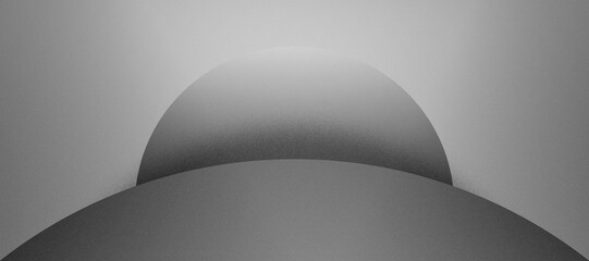 Celestial body, moon emerges from a large planet.  Diffuse soft lighting and deep shadow. Wide...