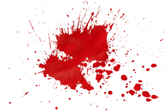 Red splash watercolor brush isolated on transparent background