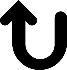 black curve arrow icon on transparent background. flat style. arrow icon for your web site design, logo, app, UI. arrow indicated the direction symbol. curved arrow sign